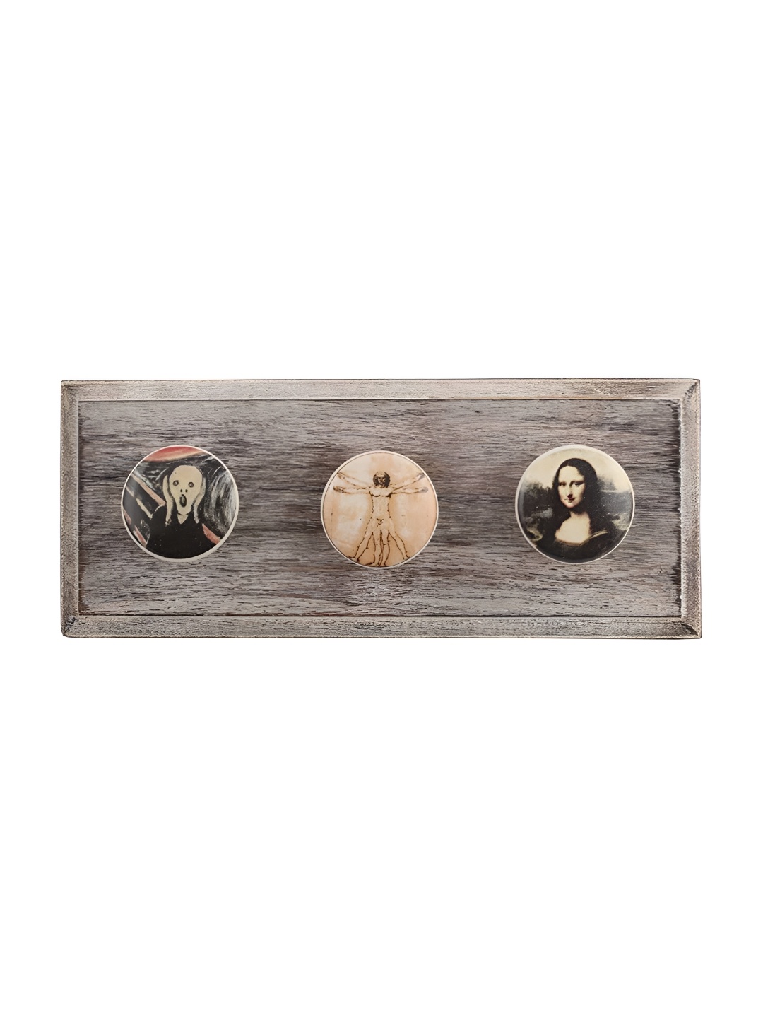 

Indianshelf Black & Beige Printed Melon Rectangle Shape Wooden Wall Hook
