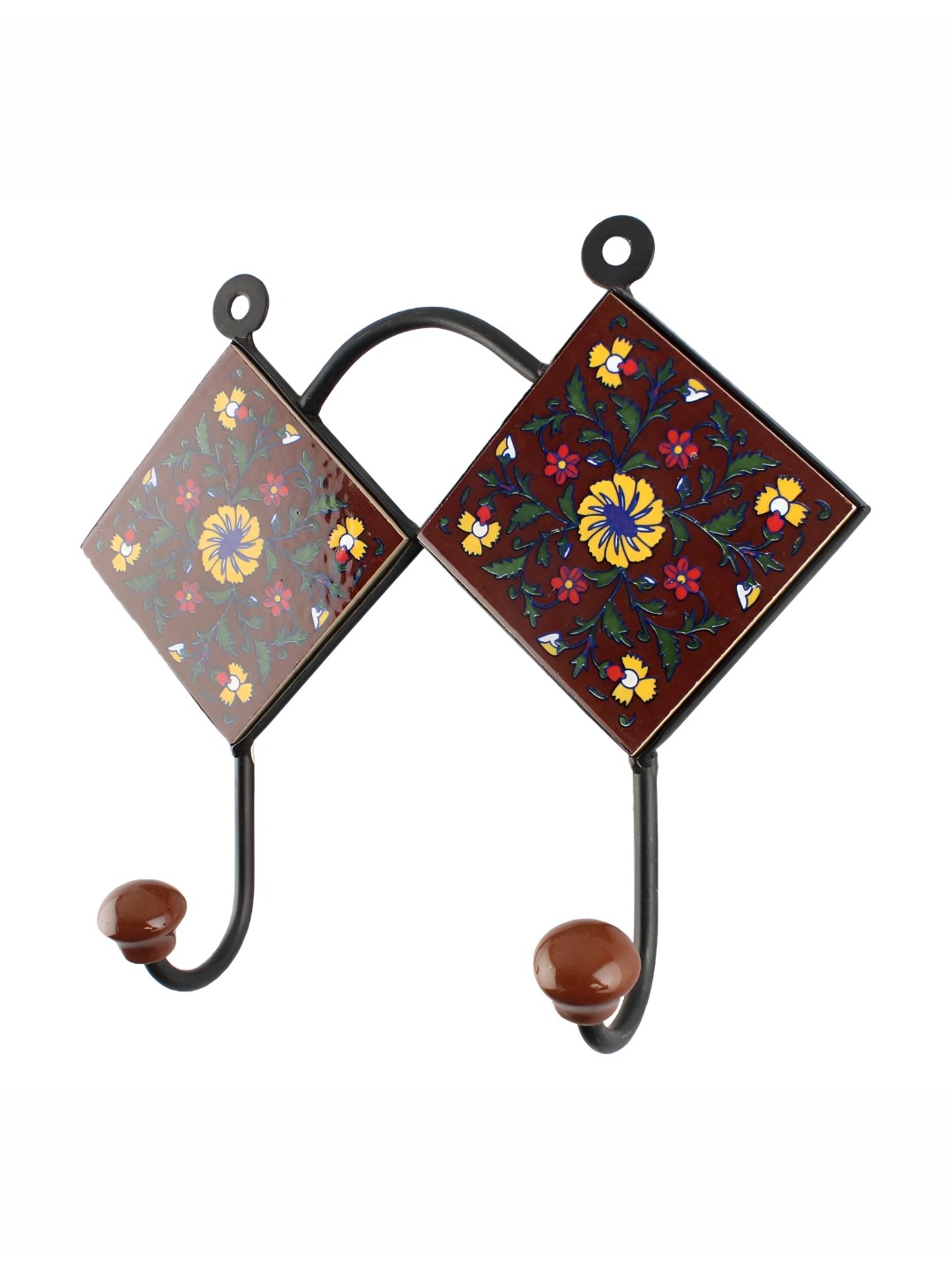 

Indianshelf Brown Floral Printed Wall Hook