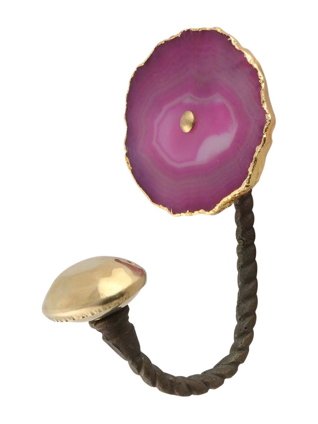 

Indianshelf Pink & Beige Stone Shape Ceramic Wall Hook