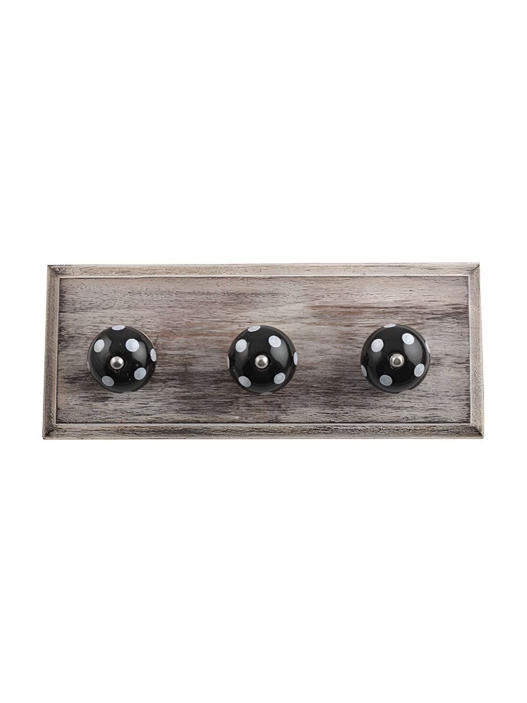 

Indianshelf Black & White Dot Design Wooden Wall Hook