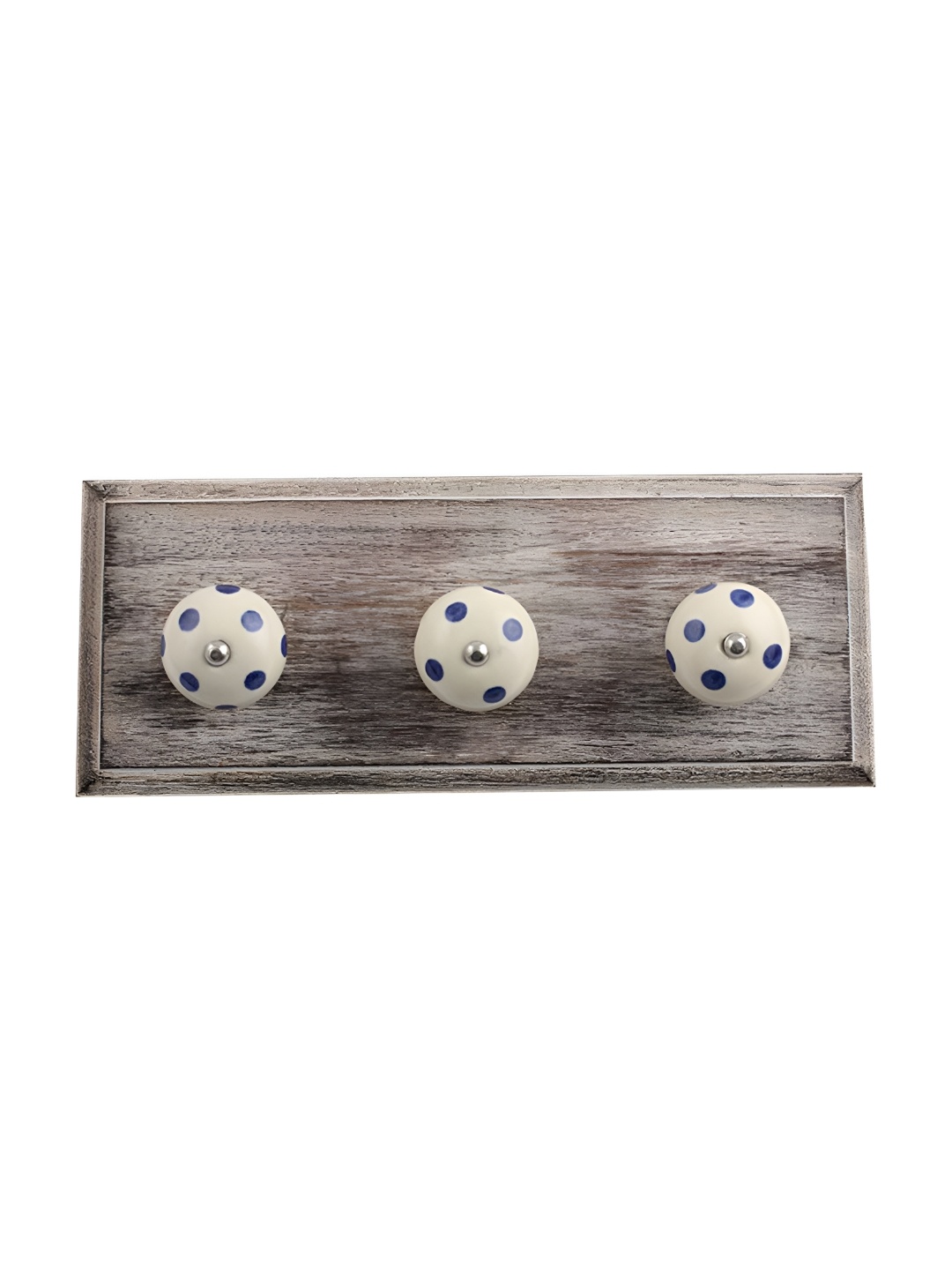 

Indianshelf Brown & Cream-Colored Dotted Printed Wooden Wall Hook Key Holder