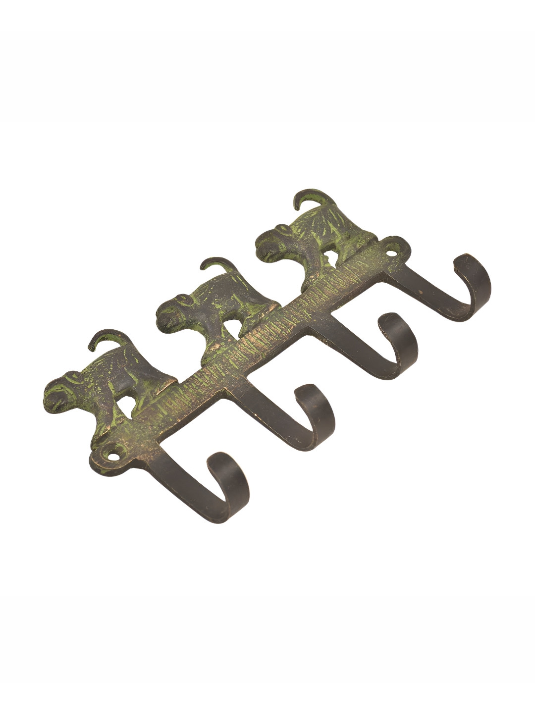 

Indianshelf Black & Yellow Monkey Engraved Brass Wall Hook