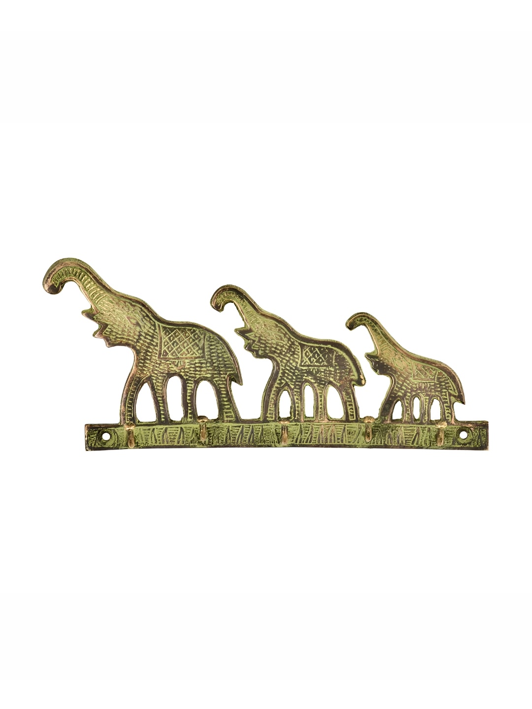 

Indianshelf Gold Toned Tribal Elephant Brass Wall Hook