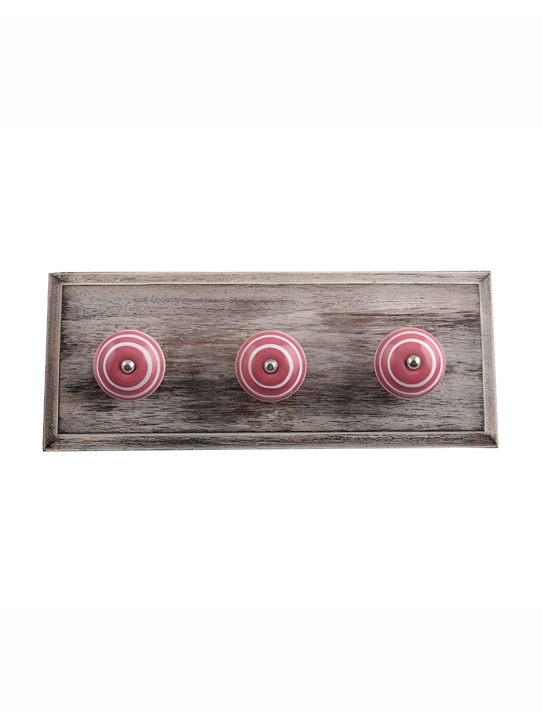 

Indianshelf Pink & Brown Striped Wall Key Holder