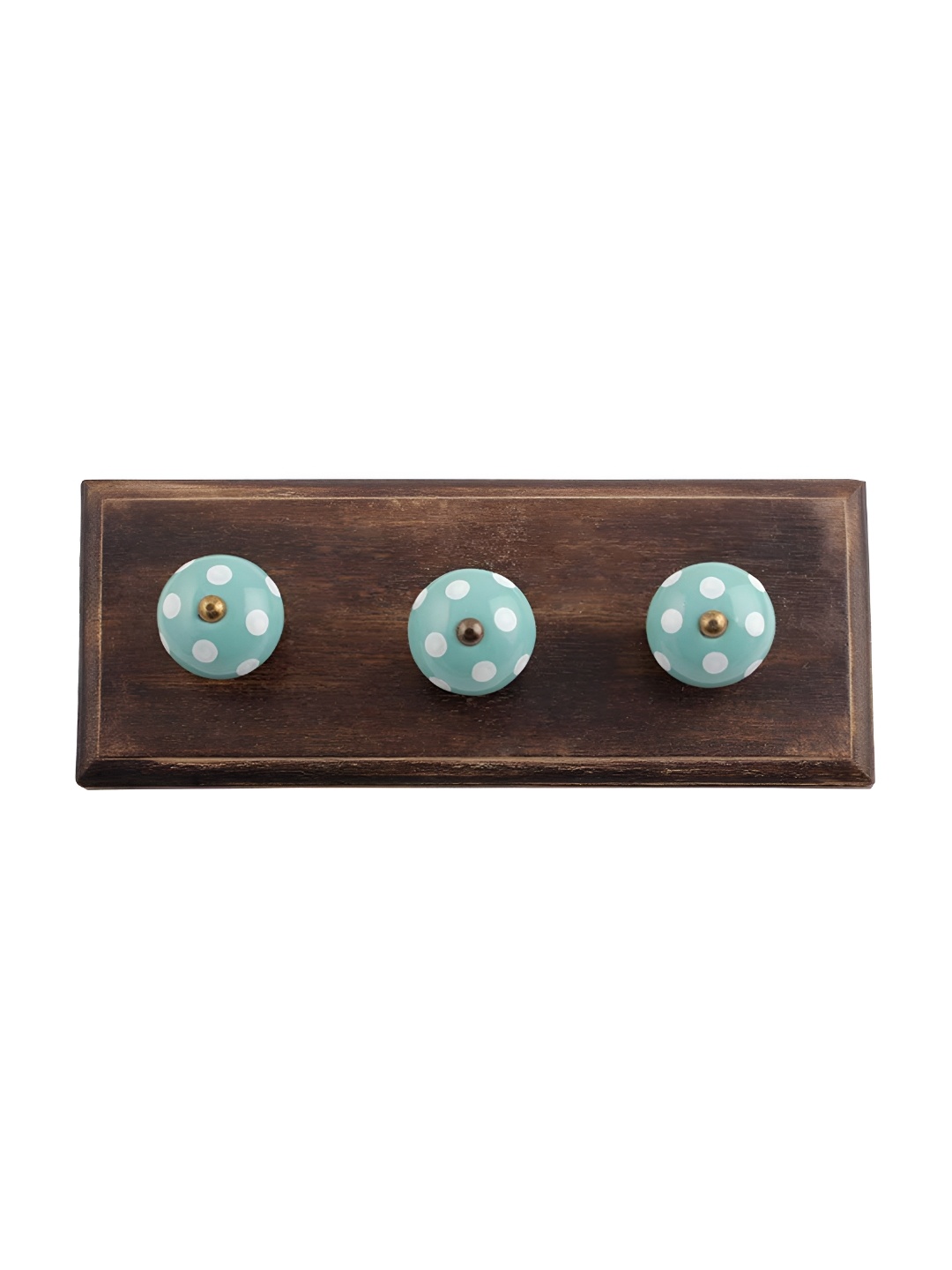 

Indianshelf Green & Brown Dotted Printed Wall Key Holder