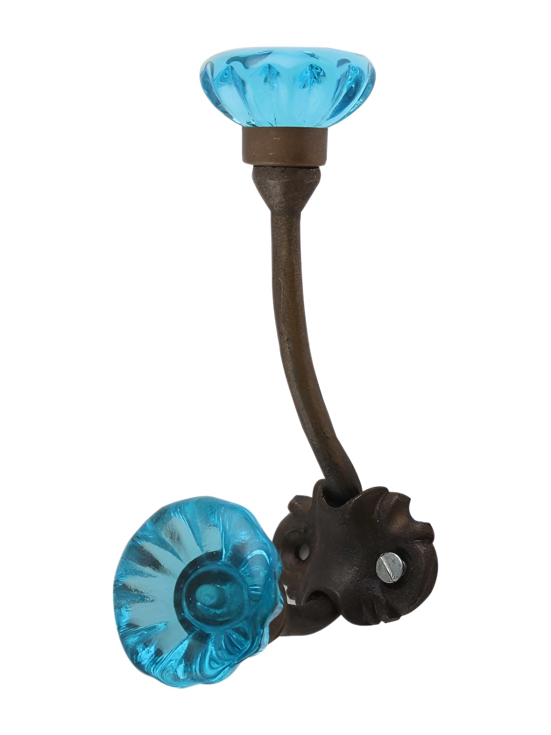 

Indianshelf Blue & Black J Shape Glass Diamond Wall Hook