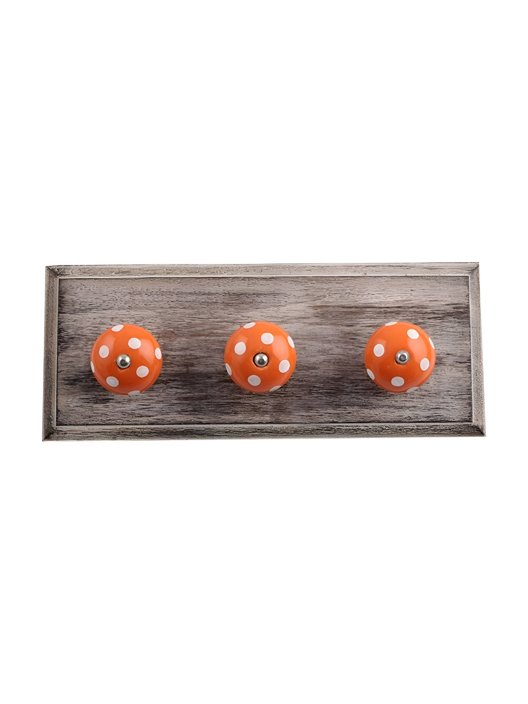 

Indianshelf Orange & Brown Dotted Printed Wall Key Holder