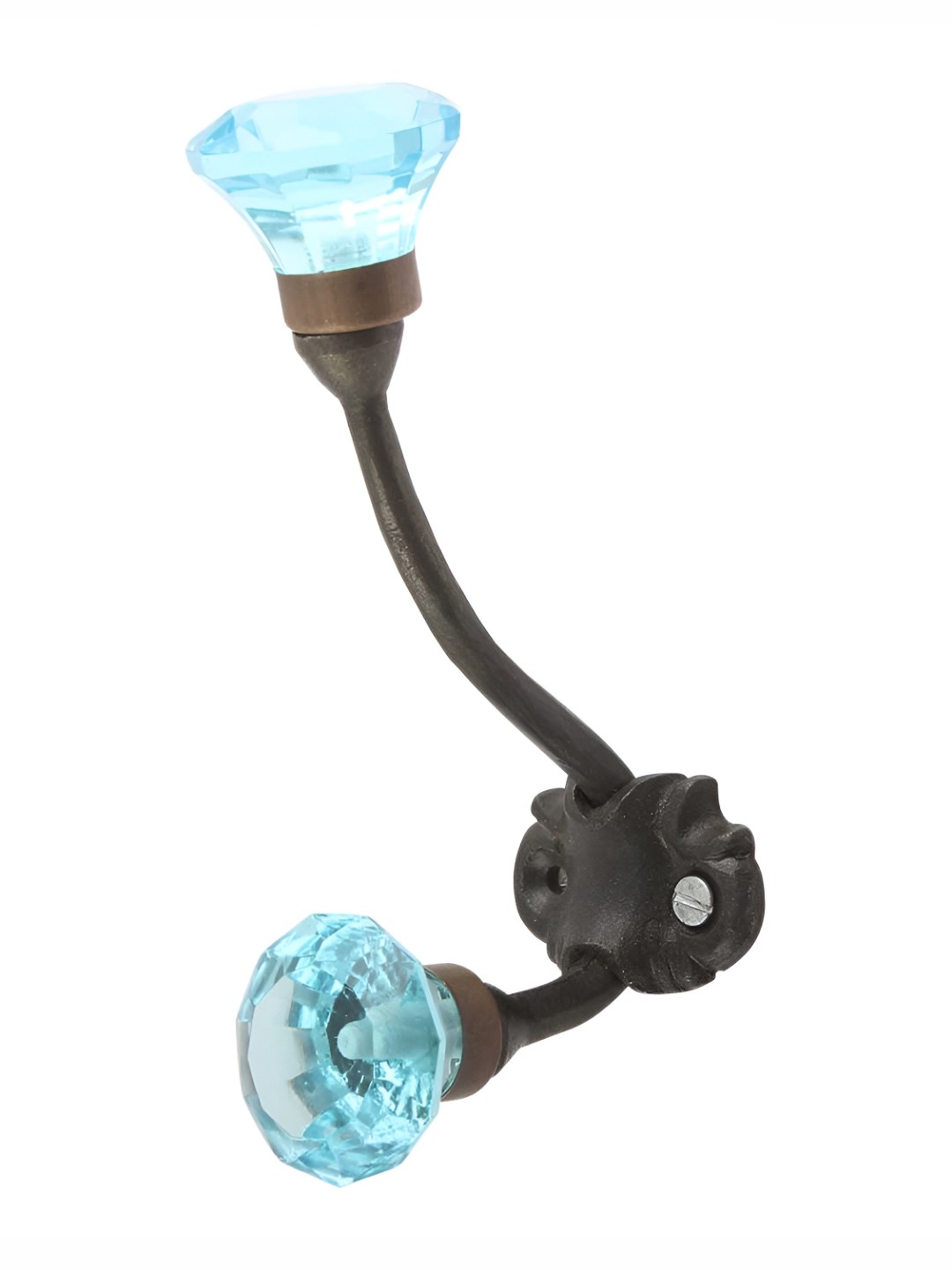 

Indianshelf Blue & Black Glass Diamond Cut Wall Hook Key Holder