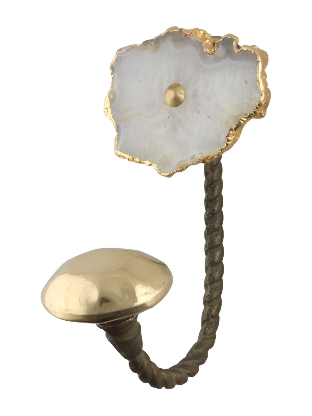

Indianshelf White & Beige Stone Shape Ceramic Wall Hook