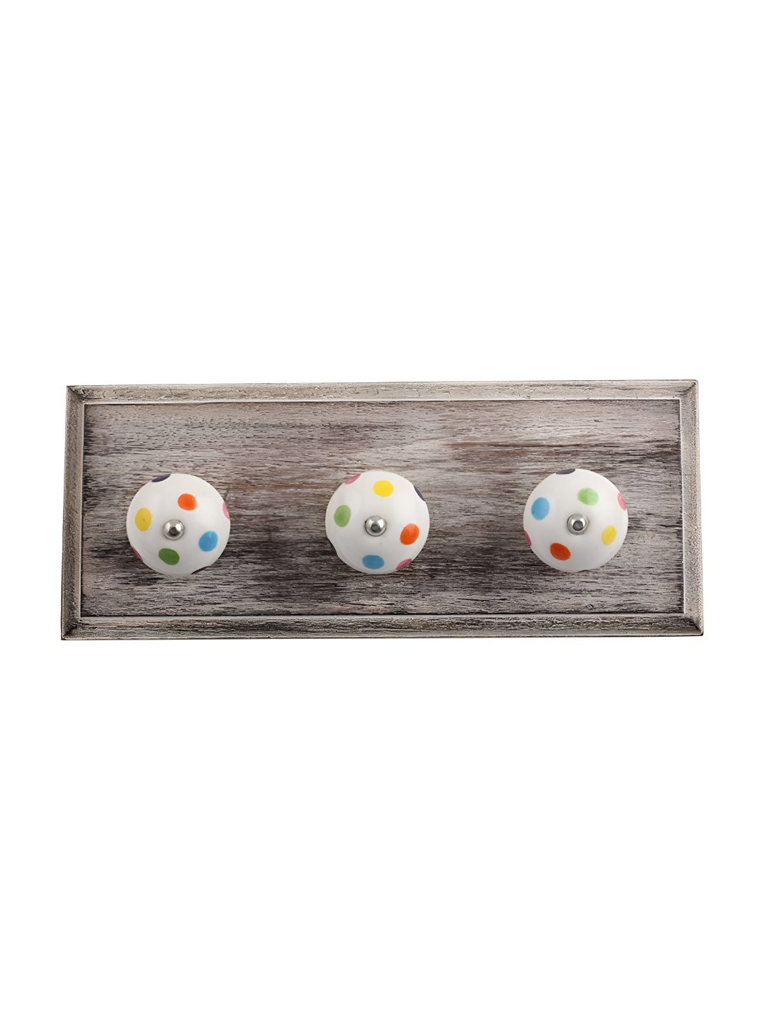 

Indianshelf White & Brown Dot Printed Wall Key Holder