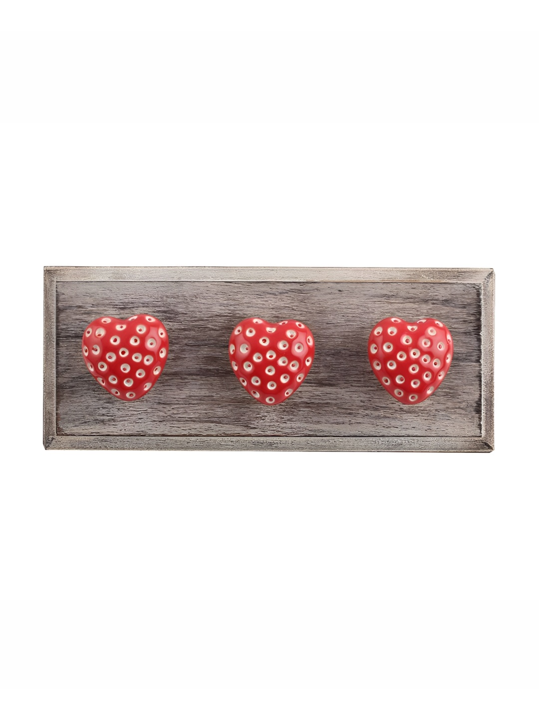 

Indianshelf Brown & Red Heart Etched Rectangle Shape Wooden Wall Hook