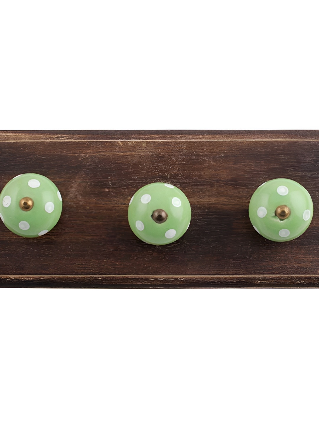 

Indianshelf Brown & Green Dot Printed Melon Rectangle Shape Wooden Wall Hook