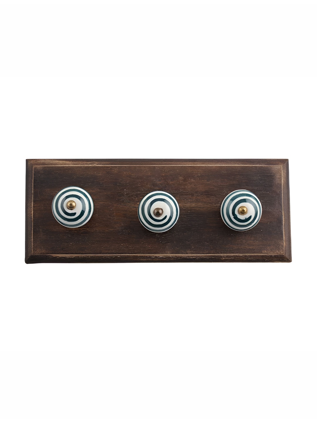 

Indianshelf Cream Coloured & Brown Wooden Striped Wall Key Holder