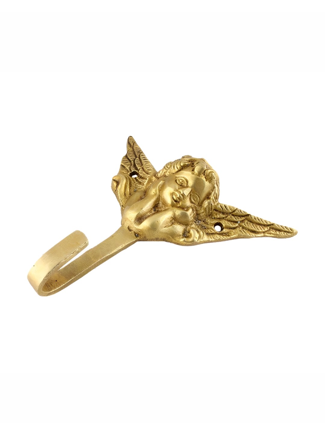 

Indianshelf Gold Toned Cherub Face Brass Wall Hook