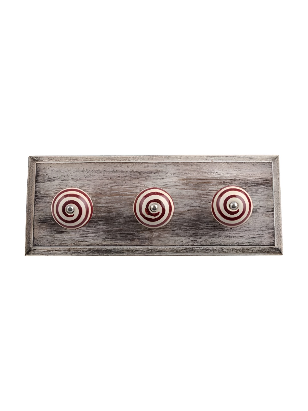 

Indianshelf Cream Coloured & Brown Wooden Striped Wall Key Holder