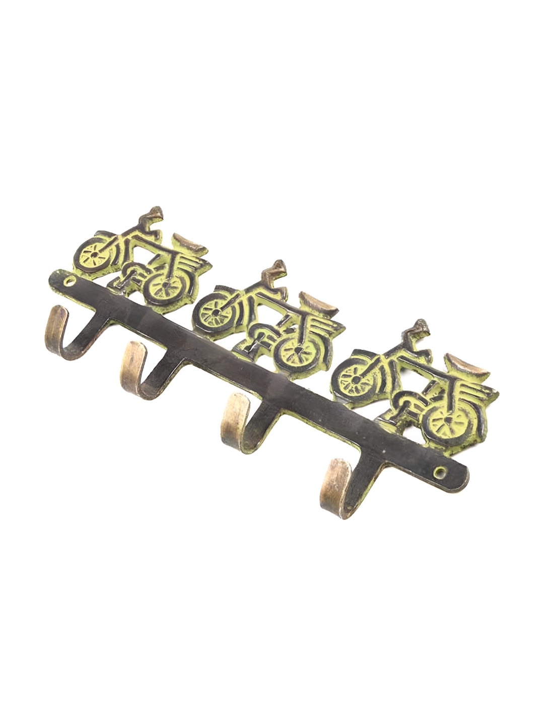 

Indianshelf Black & Yellow Cycle Shaped Brass Wall Hook Key Holder