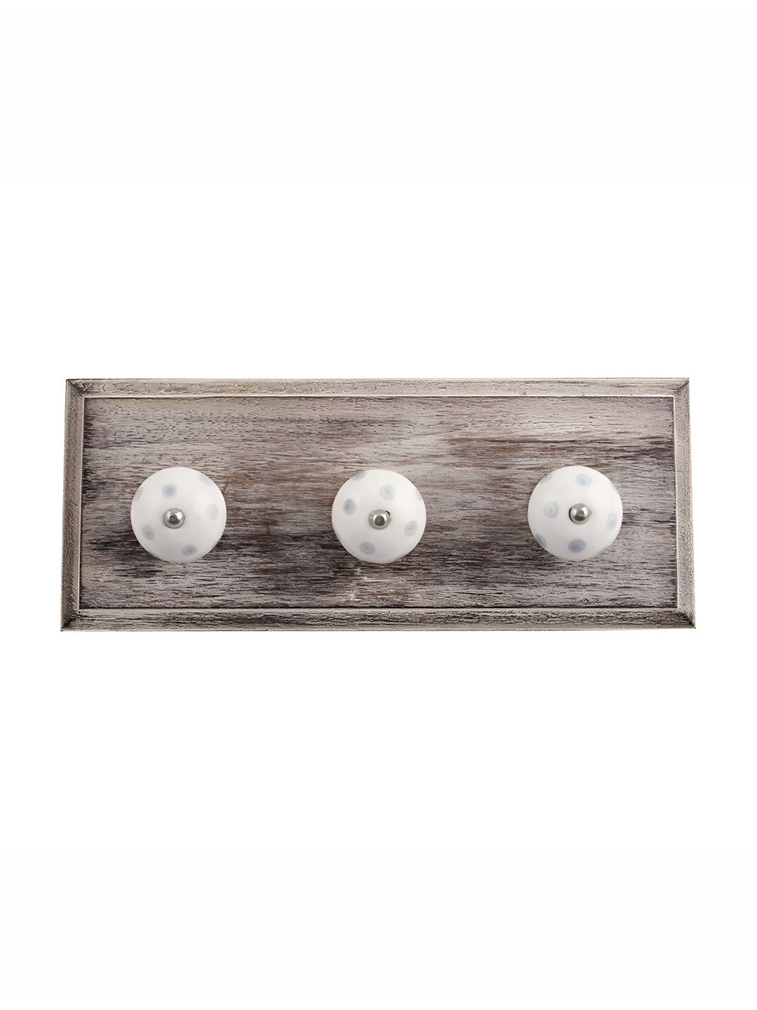 

Indianshelf White & Brown Dot Printed Wall Key Holder