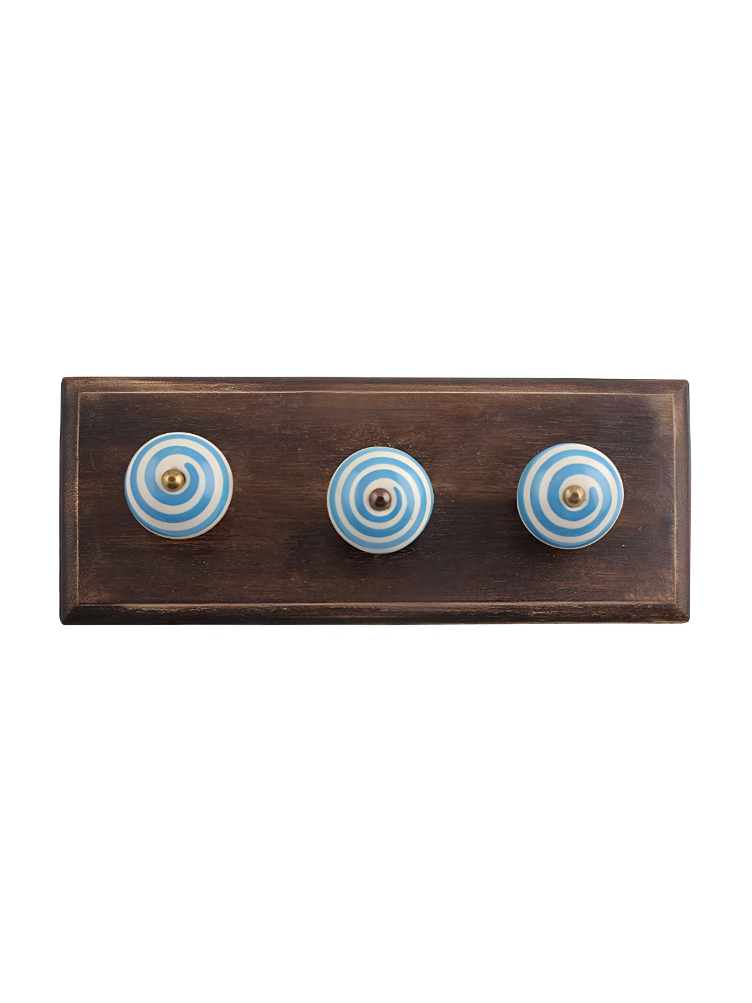 

Indianshelf Cream Coloured & Brown Striped Wall Key Holder