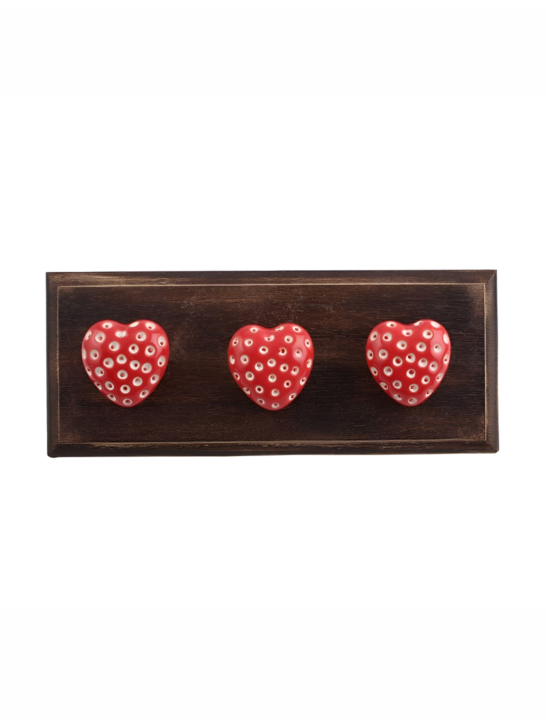 

Indianshelf Red & White Etched Heart Wooden Wall Hook