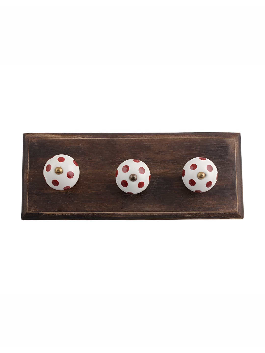 

Indianshelf White & Brown Dotted Printed Wall Key Holder