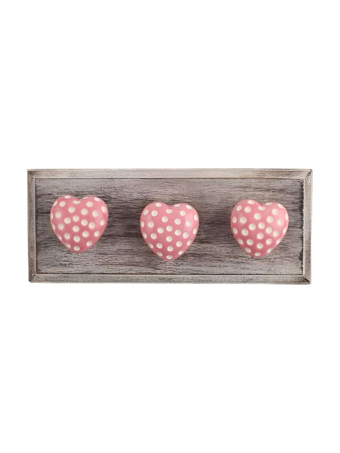 

Indianshelf Pink & Brown Heart Etched Printed Wall Key Holder