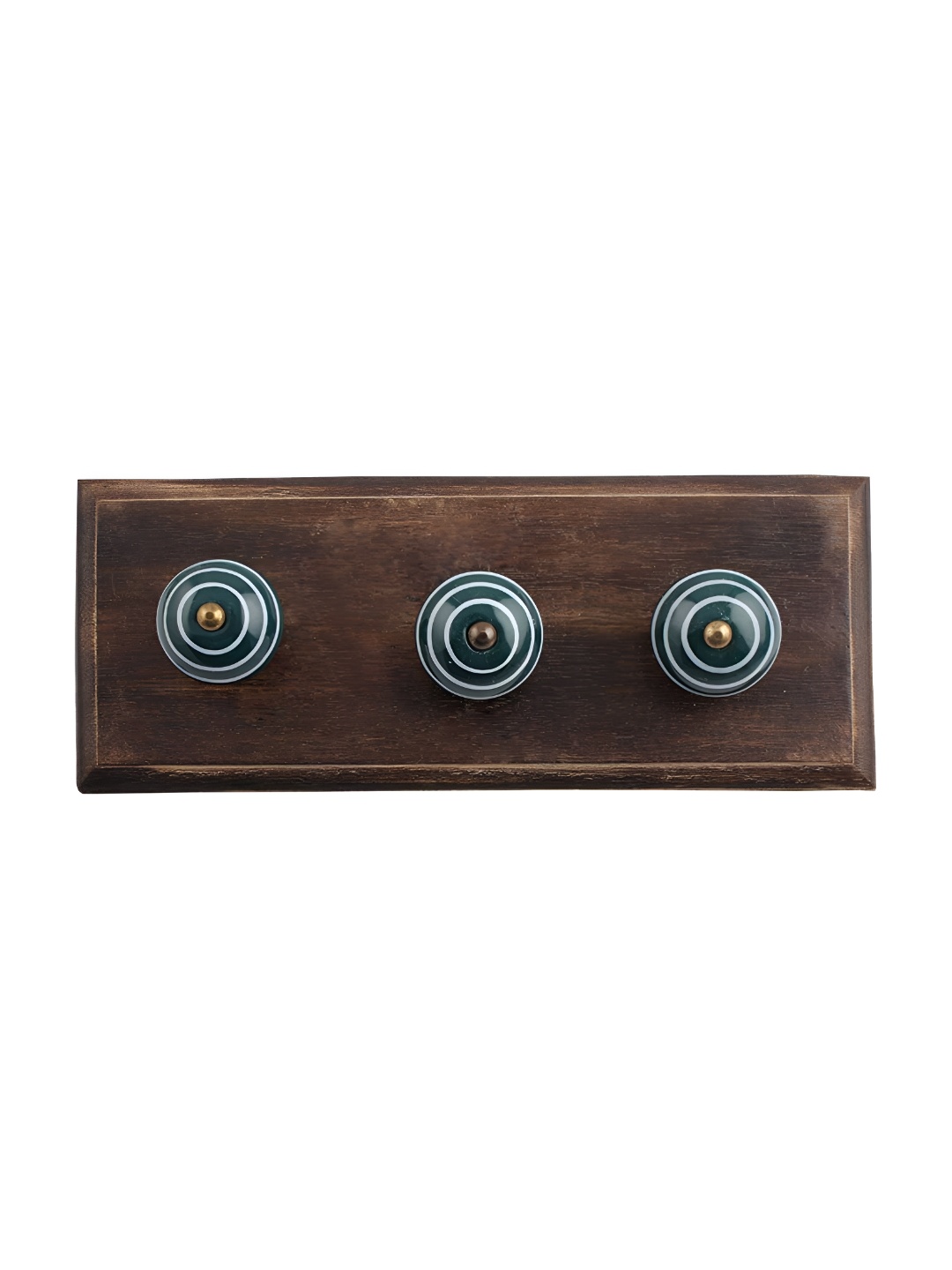 

Indianshelf Green & Brown Striped Wall Key Holder