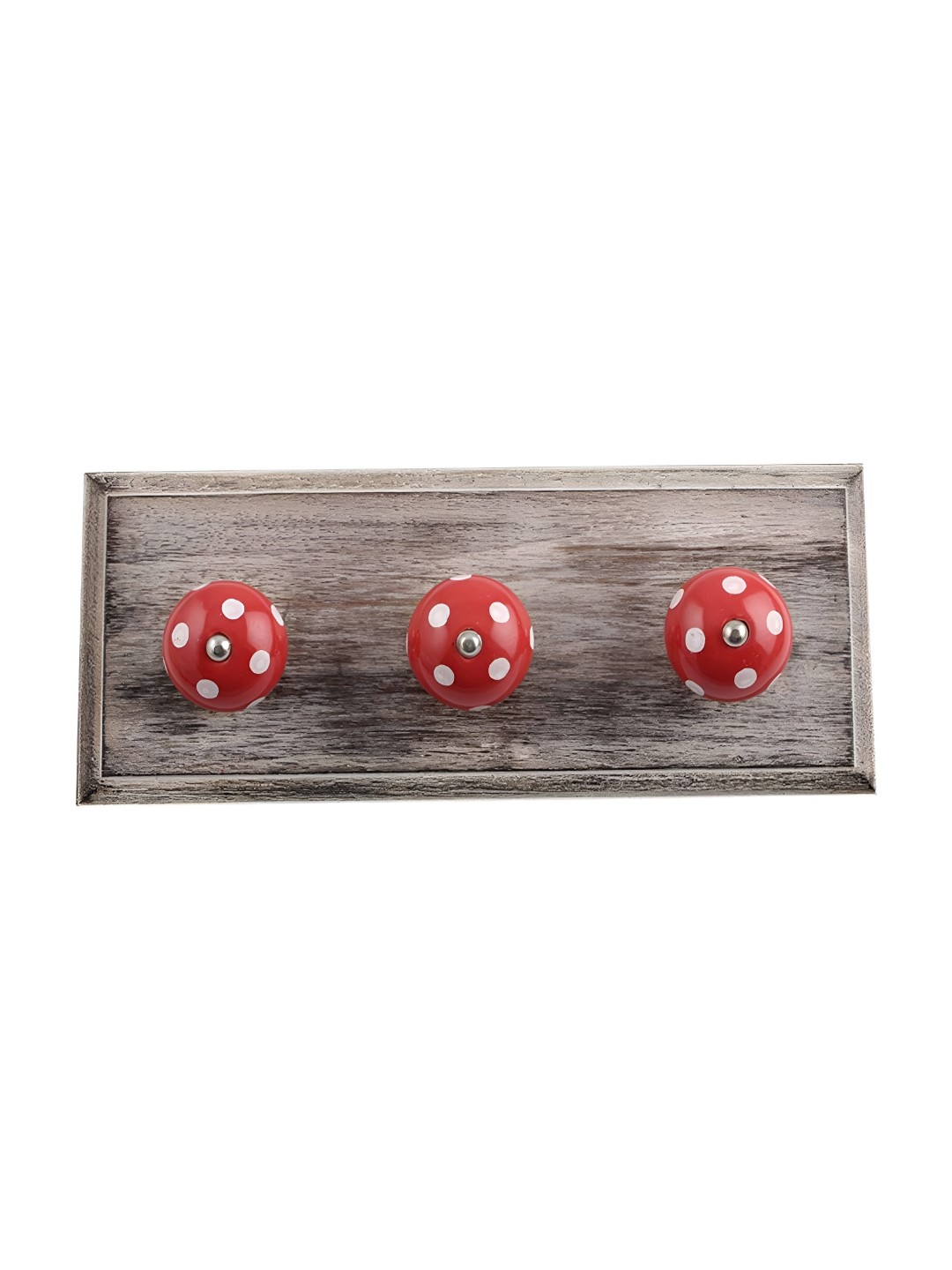 

Indianshelf Brown & Red Dot Printed Melon Rectangle Shape Wooden Wall Hook