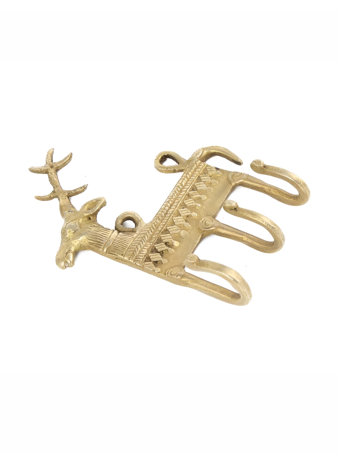 

Indianshelf Deer Motif Wall Hooks Key Holder, Gold