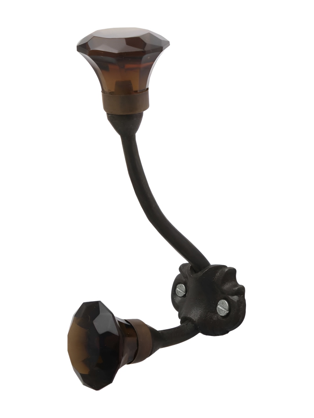 

Indianshelf Brown & Black J Shape Glass Diamond Wall Hook