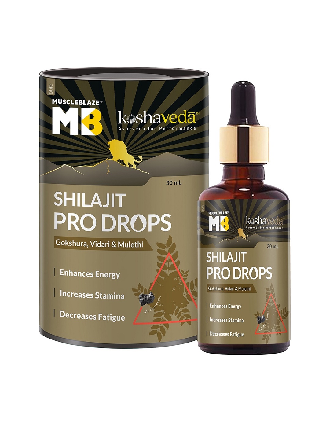 

Koshaveda Shilajit Pro Drops By Muscleblaze For Stamina - 30ml, Brown