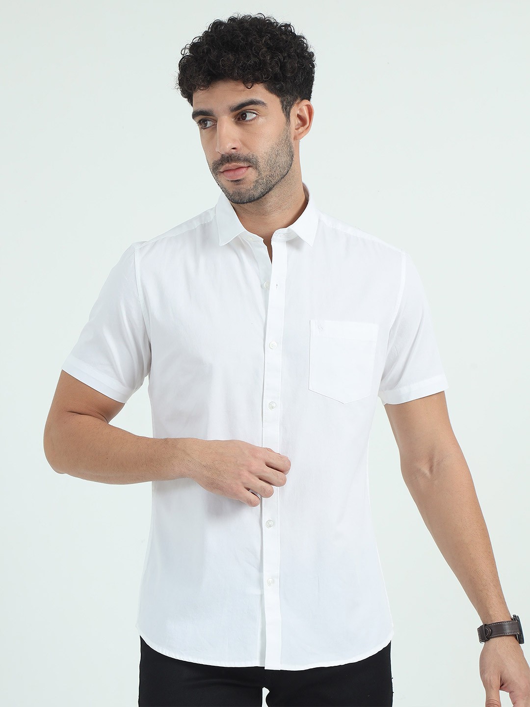 

Classic Polo Slim Fit Cotton Casual Shirt, White