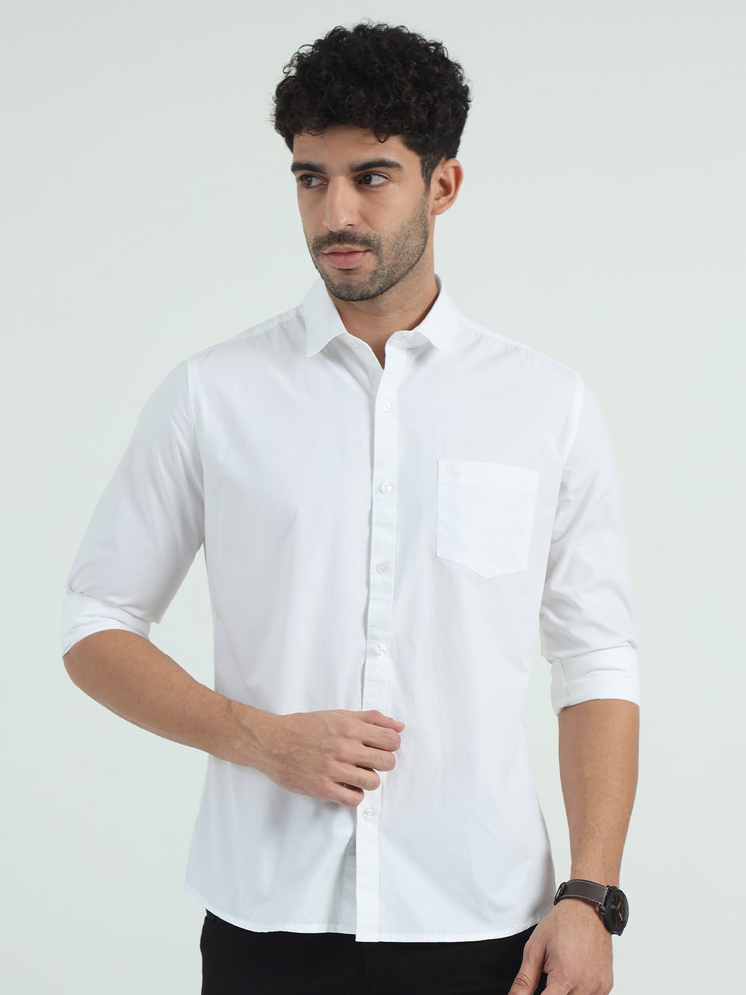 

Classic Polo Slim Fit Cotton Casual Shirt, White