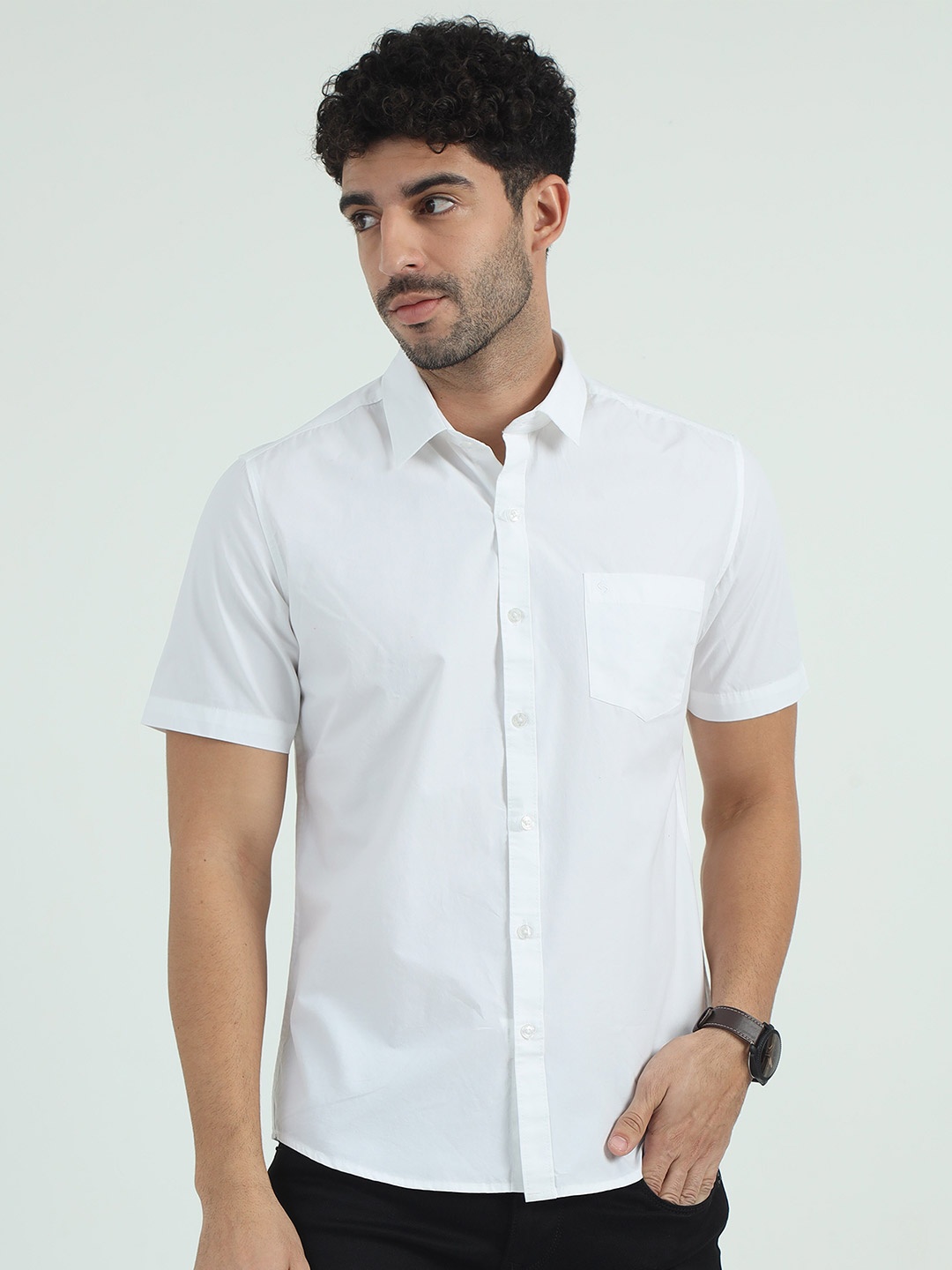 

Classic Polo Slim Fit Cotton Casual Shirt, White