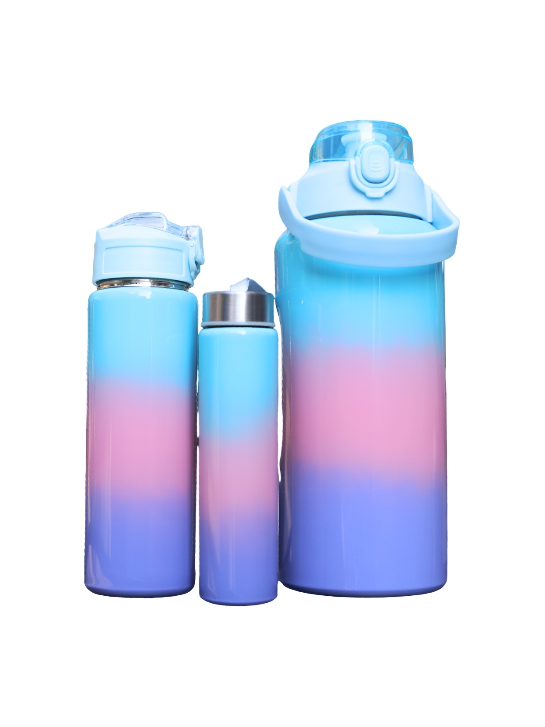 

WELOUR Pink 3 Pieces Stainless Steel Sipper Water Bottles 1.7 L, Blue