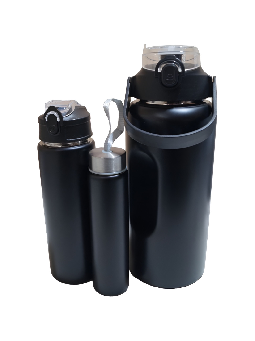 

WELOUR Black 3 Pieces Stainless Steel Water Bottles