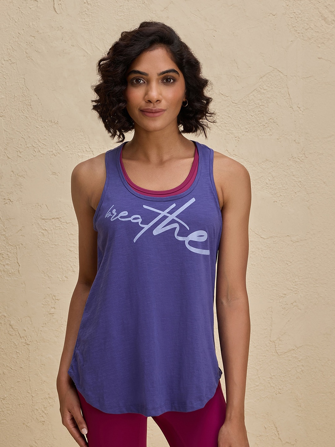 

Nykd By Nykaa Summer Essential Cotton Slub Longline Tank, Blue