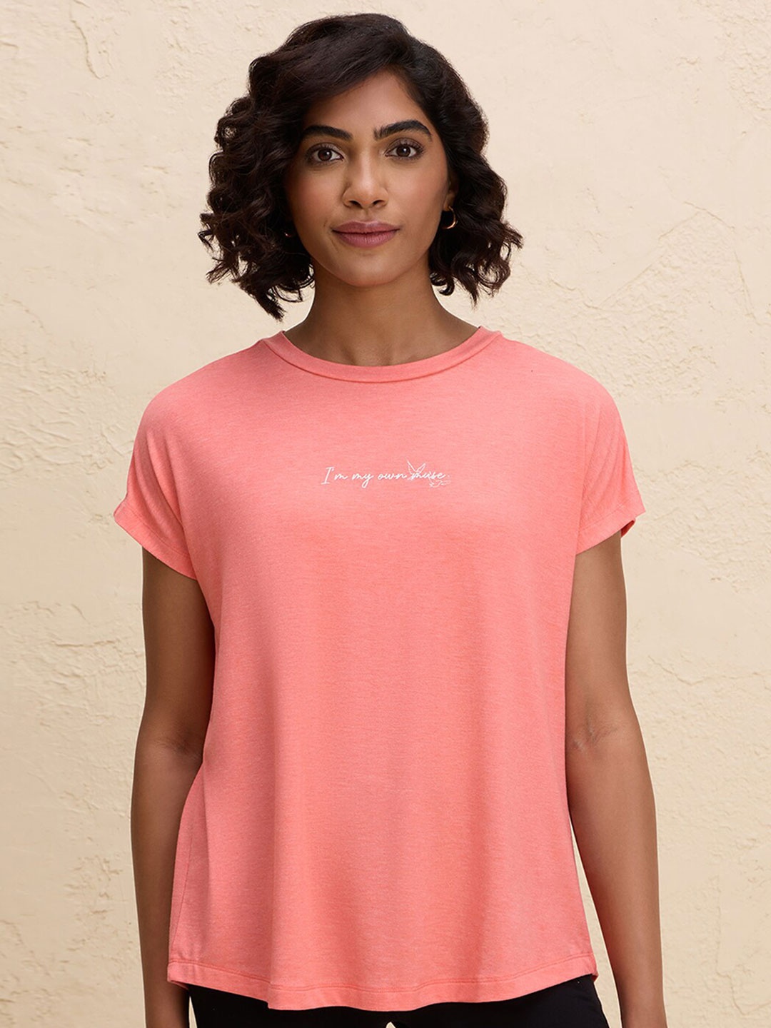 

Nykd By Nykaa Super Stylish Back Knot T-Shirt, Peach