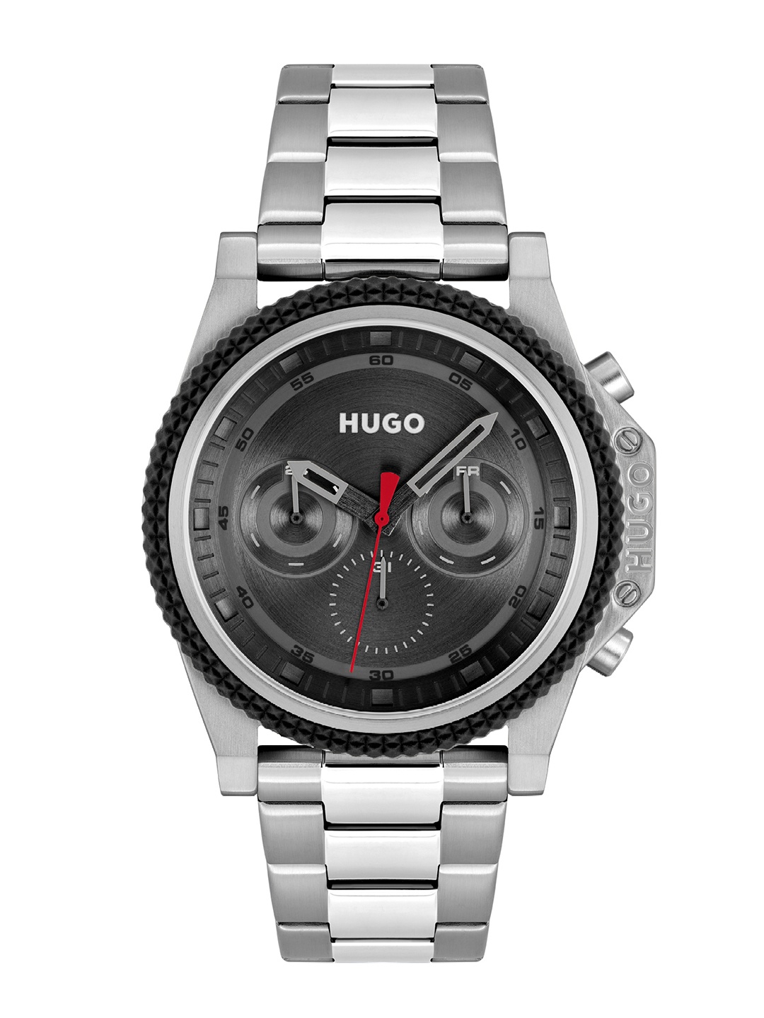 

HUGO Men Brave Bracelet Style Analogue Chronograph Watch 1530347-Black