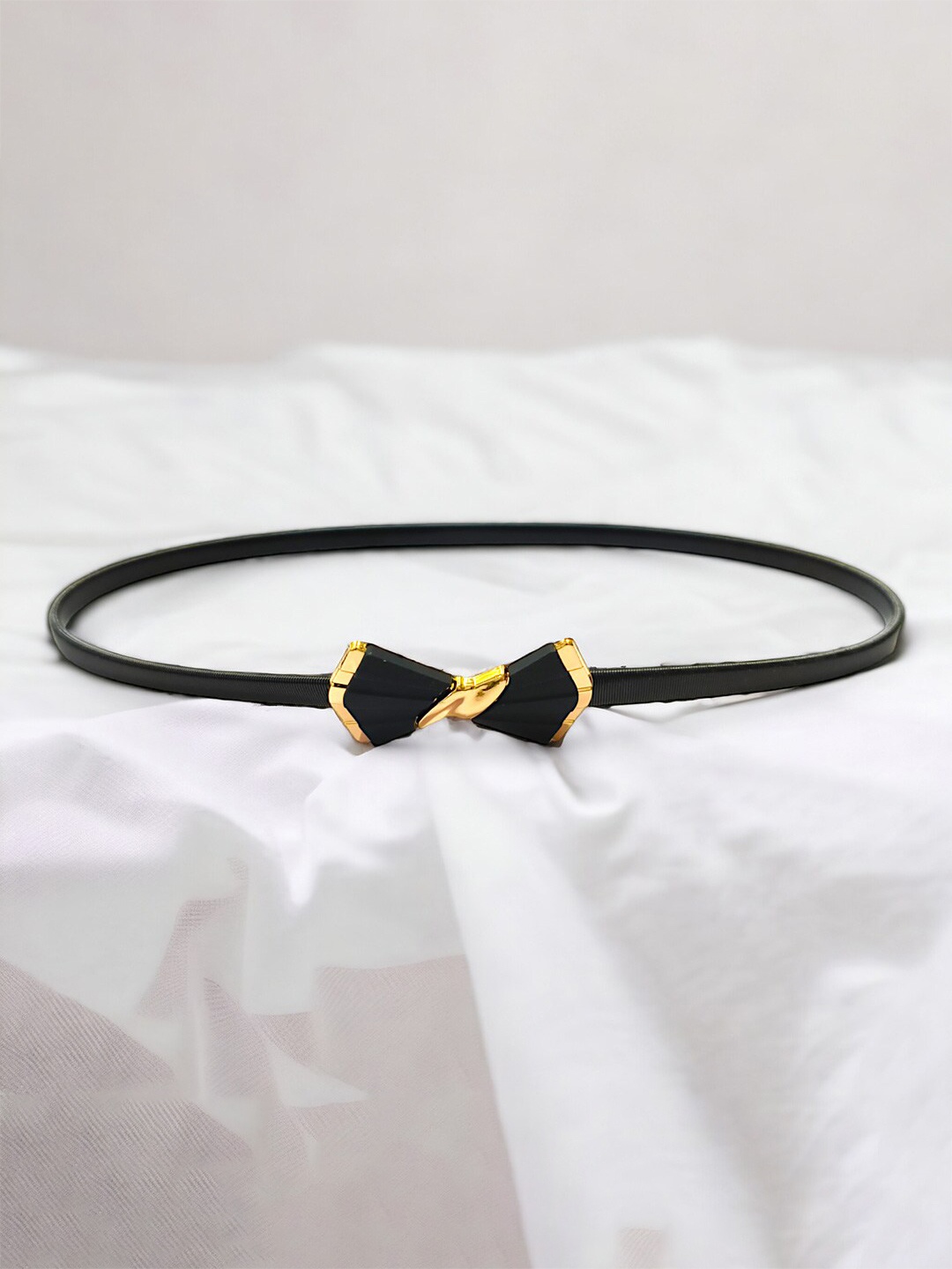 

REDHORNS Women Bow Kont Design Stretchable Metal Belt, Black