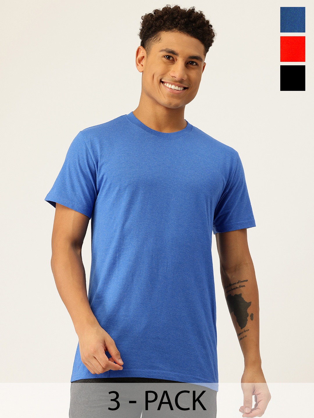 

Chromozome Set Of 3 Cotton Lounge T-shirt, Blue