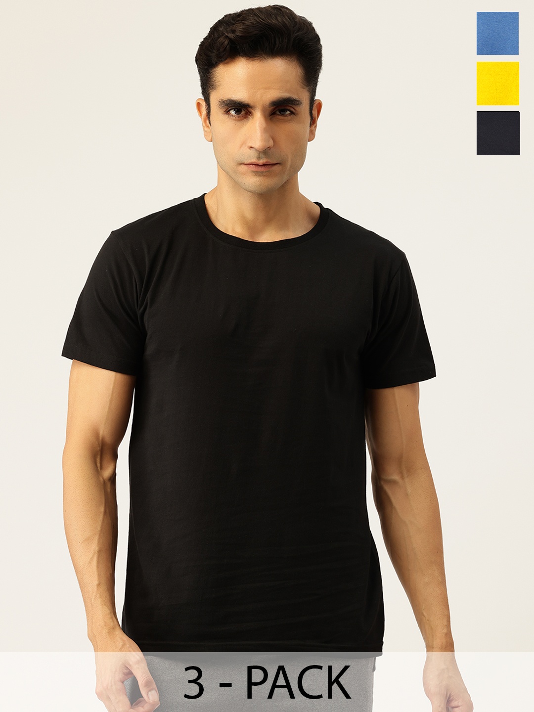

Chromozome Pack of 3 Cotton Rich Lounge T-shirts, Black