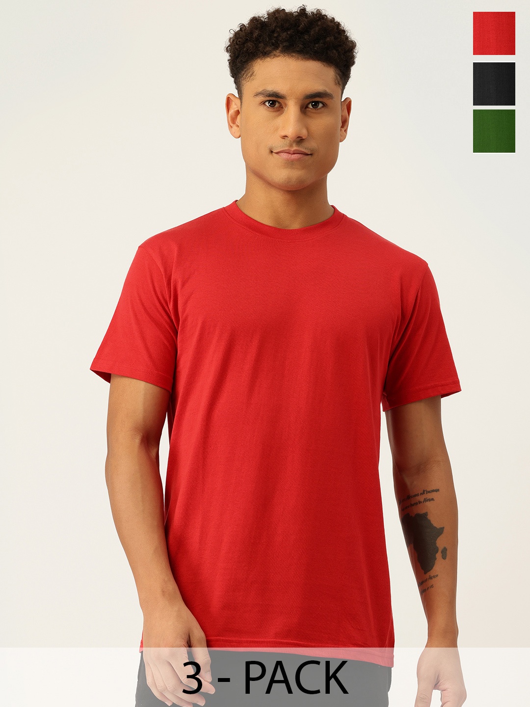 

Chromozome Pack of 3 Cotton Rich Lounge T-shirts, Red
