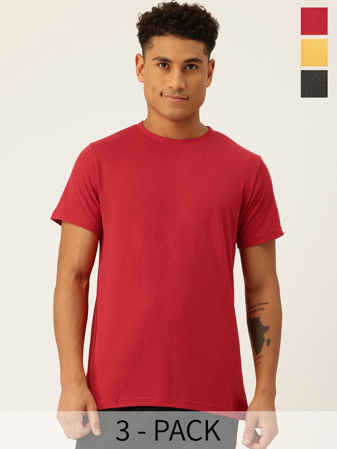 

Chromozome Pack of 3 Cotton Rich Lounge T-shirts, Red