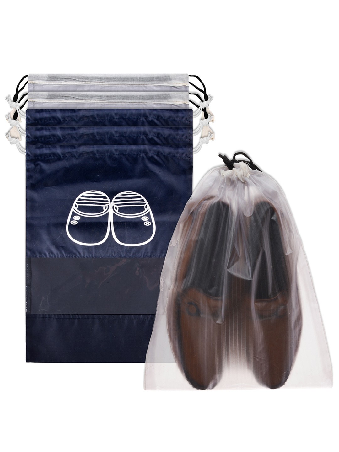 

Kuber Industries Pack of 6 Waterproof Shoe Bag, Navy blue