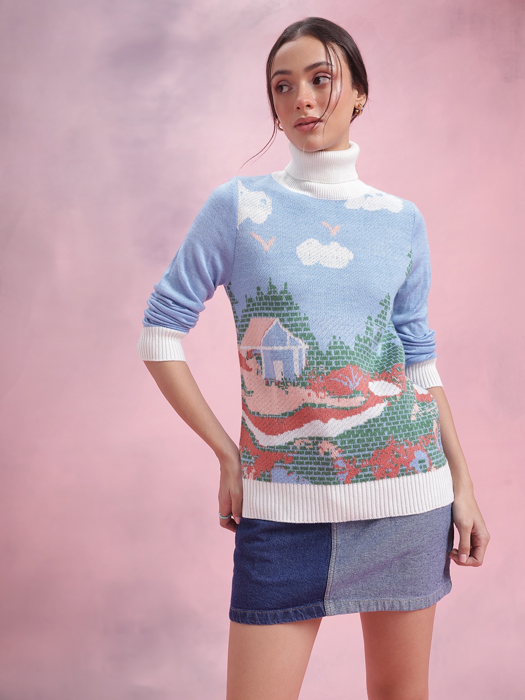 

DressBerry Fair Isle Pullover, Blue