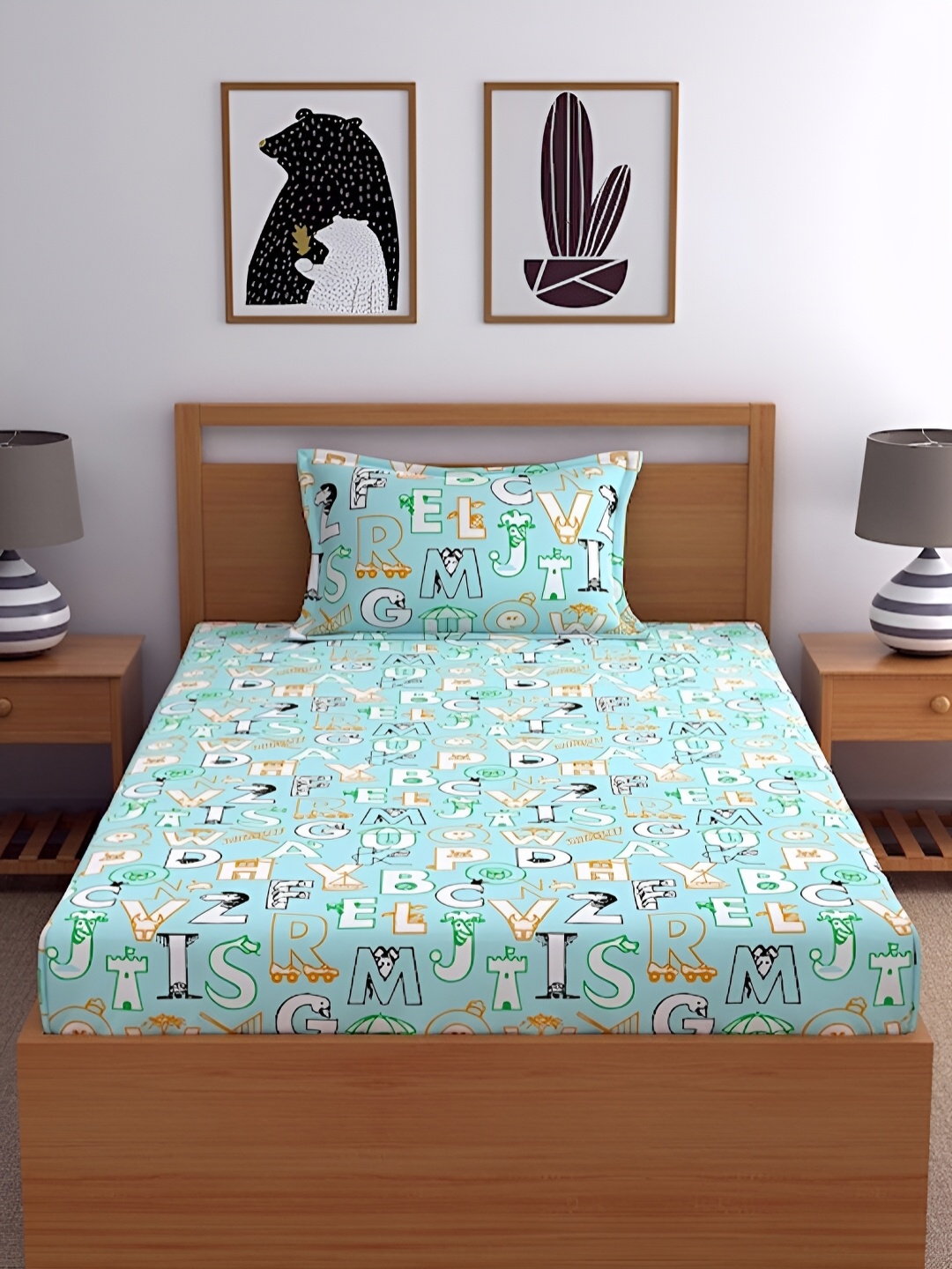 

Softwrap Blue & White Floral Cotton 150 TC Single Bedsheet with 1 Pillow Covers