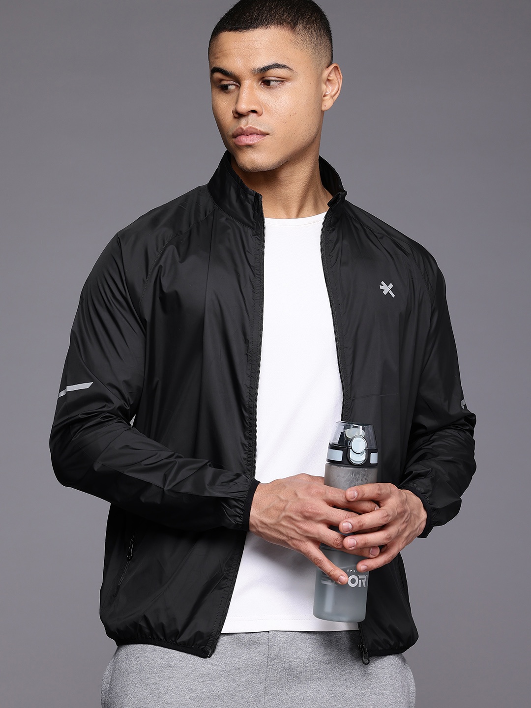 

HRX by Hrithik Roshan Rapid-Dry Running Jacket, Black