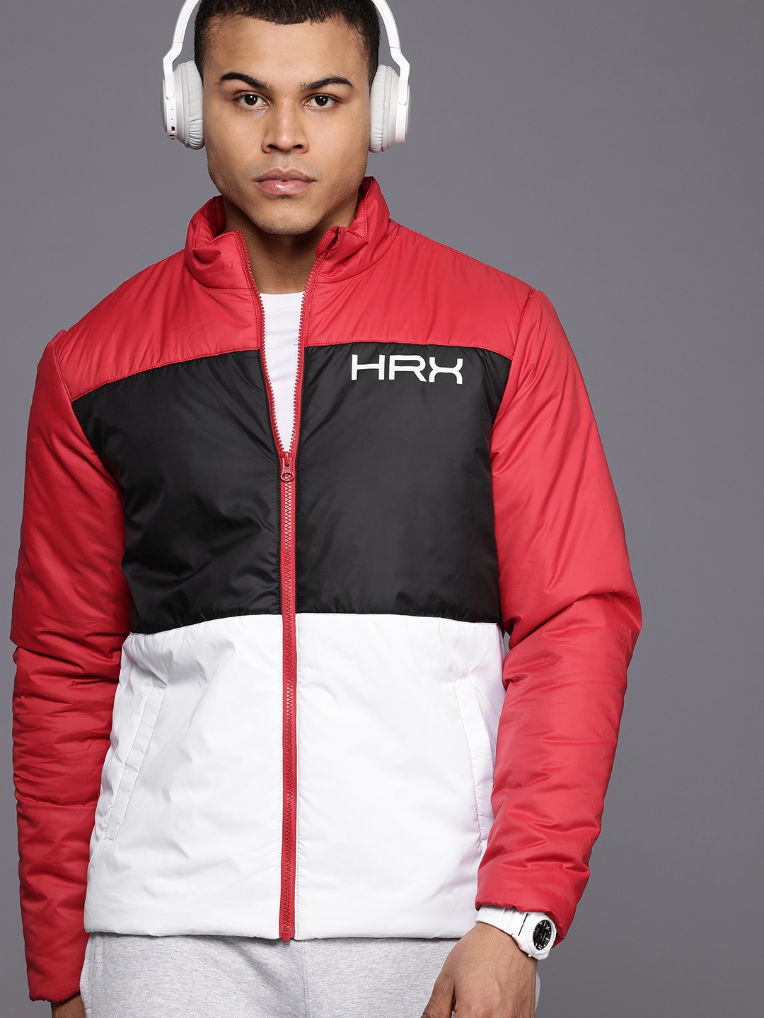 

HRX by Hrithik Roshan Colourblocked Padded Lifestyle Jacket, White