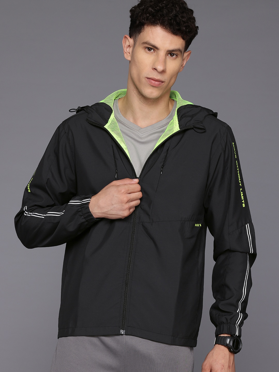 

HRX by Hrithik Roshan Rapid-Dry Hooded Training Jacket, Black