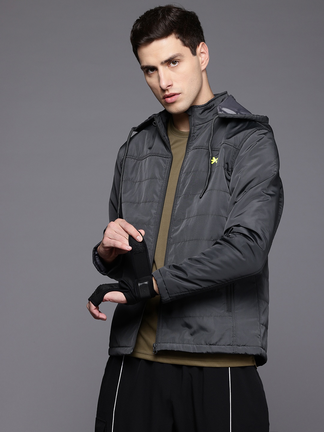 

HRX by Hrithik Roshan Rapid-Dry Training Padded Jacket, Charcoal